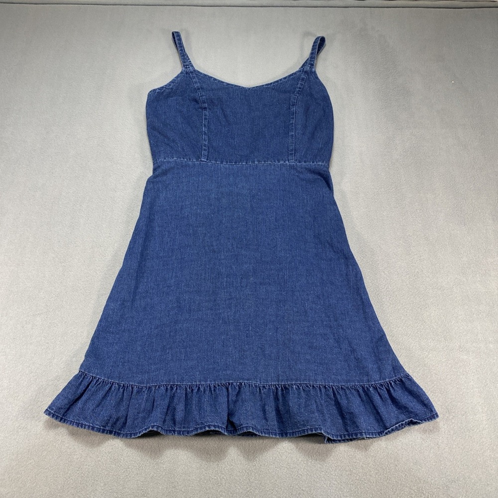 Old Navy Women's Small Denim Dress Fit And Flare Stretch Ruched Back Summer